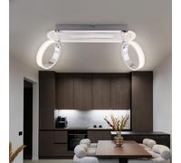 LED Plafonnier Anneau Spot Applique Réglable Salle de séjour Lampe ALU chrome Globo 56043-2