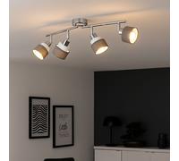 Plafonnier Barre de Spots Lumière pour Salle à Manger Mobile Chrome 4x E14