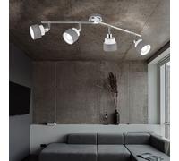 Plafonnier Barre de Spots Lumière pour Salle à Manger Mobile Chrome 4x E14