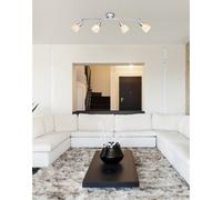 Plafonnier, spot de plafond, lampe de salon, orientable, chrome, métal, L 60 cm