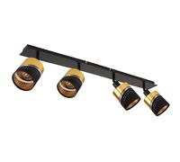 Plafonnier spot de plafond luminaire de salon spots dorés noirs orientables