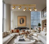 Plafonnier Spot de Plafond Luminaire Sportif Or Lampe Chambre Pivotant L 70 CM