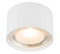 Plafonnier Spot de plafond Spot encastrable, chambre à coucher métal clair, verre satiné, clair, blanc, 1x LED 12 watts 980 lumens blanc chaud, DxH : 11,3x8 cm