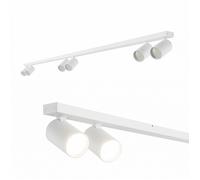 Plafonnier spot - EDO SOLUTIONS - MALGA 6 LINE - 6 spots GU10 orientables - Barre 180 cm - Aluminium blanc