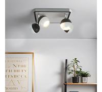 Plafonnier Spot En Acier Inoxydable B: 25 Cm 4-Flammes Noir Blanc GU10