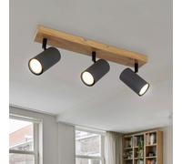 Plafonnier Spot En Bois Graphite GU10 3-Flammes Réglable