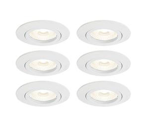 Plafonnier spot encastrable Plafonnier LED encastrable blanc, 3W 230lm blanc chaud, DxH 8,2 x 7,5 cm, lot de 6