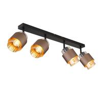 Plafonnier, spot encastré, applique murale, verre ambré, orientable, 4 lumières, L 65 cm