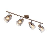 Plafonnier, spot encastré, applique murale, verre fumé couleur café, L 70 cm