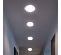 Spot encastrable LED plafonnier cuisine spot encastrable chrome plafonnier rond, 6W 500lm blanc chaud, DxH 8,5x1,5 cm lot de 4