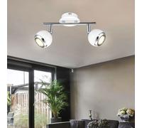 Plafonnier Spot Lampe 2-Flamme LED GU10 Blanc Spot Orientable