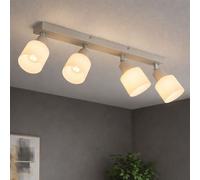 Bandeau de plafond avec spots encastrés E14, orientable, finition chrome opale sable