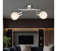 Spot grandiose à 2 lampes pour sous-sol verre chromé blanc cuisine Globo KEITH 541006-2