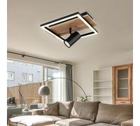 Plafonnier Spot Lampe de plafond Backlight Lampe de salon Lampe en bois réglable, 1x LED, 1x GU10, LxlxH 32x27x15 cm