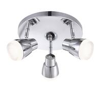 Plafonnier spot, lampe de salon, éclairage de couloir, 3 spots orientables, LED 5W 320Lm blanc chaud, DxH 24x15cm