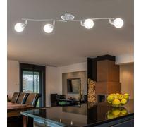 Plafonnier chromé Spot lampe de salon Plafonnier, spot orientable, 4x GU10, LxH 90 x 19 cm