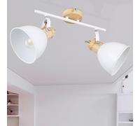 Plafonnier Spot Lampe Salle à manger Rail lumineux en bois Lampe Spot mobile en kit, ampoules LED incluses