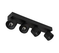 Plafonnier spot lampe spot strip spot LED orientable noir aluminium 4 lampes
