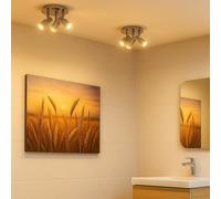 Plafonnier Spot LED Chromé Orientable Pour Salle De Bain D 16 Cm 2X