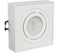 Maclean MCE464 W Plafonnier spot pour sources lumineuses MR16/GU10 blanc 94x94x32 mm carré alu