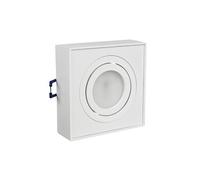 Plafonnier spot MCE464 W pour sources lumineuses MR16/GU10 blanc 94x94x32 mm carré alu