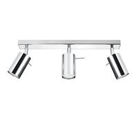 Plafonnier Spot Métal Chrome 3-Flammes GU10 45 Cm Long Moderne Orientable