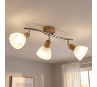Plafonnier Spot NOWA Bois 3-Flux Verstellable LED Verre Marron