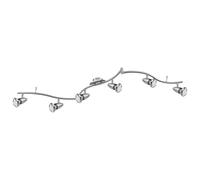 Plafonnier, spot orientable à 6 flammes, mobile, nickel mat, chrome, 6x LED blanc chaud, LxlxH 145x9x18 cm