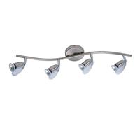 Plafonnier spot orientable barrette spot 4 ampoules plafonnier salon, métal, 4x douilles GU10, L 66 cm