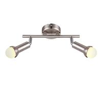 Plafonnier spot orientable spot à 2 lampes spot de couloir, métal, 2x LED 4W 400Lm blanc chaud, L 25 cm