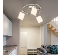 Plafonnier spot rond dimmable, 3 spots orientables, métal, 3 LED 6 W, 400 lm, blanc chaud, D x H 28 x 18,8 cm