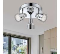 Plafonnier Spot Rond Salle À Manger Lampe 3-Flammes Mobile LED Argent D 20 Cm