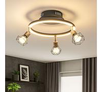 Plafonnier Spot Rond Spot Lampe LED GU10 Graphite Noir Métal Réglable