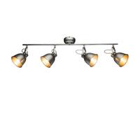 Plafonnier spot salle à manger plafonnier salon argent, spots orientables, 4x E14, LxlxH 83x11,5x21,6 cm
