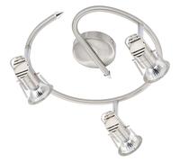 Plafonnier, spot, spot, luminaire de salon rond, 3 flammes, spot mobile, acier, LED 3W 690Lm blanc chaud, DxH 42x17cm