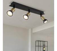 Plafonnier Spot Luminaire Sportif Réglable Lampe de Chambre or Noir