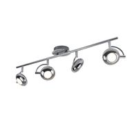Plafonnier Spotleiste chrome LED Plafonnier salon avec spots orientables, 4x GU10 5W, 4x 350lm 3000K, LxH 70x11 cm