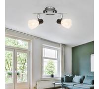 Spots de plafond Spot bar spots lampe de salon mobile lampe de chambre plafonnier, spots en verre orientables, 2x E14, LxlxH 26x14x14,5 cm 