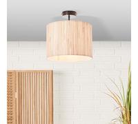 Plafonnier style nature - plafonnier décoratif avec abat-jour en algues marines - 30 cm de diamètre - dimmable avec variateur externe - E27 max. 52W - en métal/algues marines en couleur naturelle