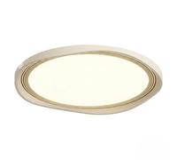 Plafonnier Style Rétro Moderne Du Milieu Du Siècle, Crème Française, Blanc Crème Et Marron, Forme Ronde Ondulée Organique, Acrylique Et Métal, Plafond, Montage Encastré Pour Chambre, Salon, Cuisine (4