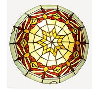 Plafonnier Style Tiffany 12/16/20 Pouces en vitrail Rond encastré, Lampes Vintage E27 décoratives pour Salon, Chambre à Coucher, Salle à Manger, Couloir, Cuisine (Dx29 40 cm, Dx27 30 cm)