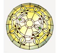 Plafonnier Style Tiffany 12/16/20 Pouces en vitrail Rond encastré, Lampes Vintage E27 décoratives pour Salon, Chambre à Coucher, Salle à Manger, Couloir, Cuisine (Dx29 40 cm, Dx24 50 cm)