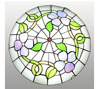 Plafonnier Style Tiffany encastré 12/16/20 Pouces en Verre teinté Rond, Lampes décoratives Vintage E27 pour Salon, Chambre à Coucher, Salle à Manger, Couloir, Cuisine, Ø 72 cm (Ø 40 cm) (Ø 72 cm)