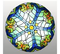 Plafonnier Style Tiffany encastré 12/16/20 Pouces en Verre teinté Rond, Lampes décoratives Vintage E27 pour Salon, Chambre à Coucher, Salle à Manger, Couloir, Cuisine, Ø 72 cm x 40 cm (Ø 77 cm x 30 c