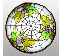 Plafonnier Style Tiffany encastré 12/16/20 Pouces en Verre teinté Rond, Lampes décoratives Vintage E27 pour Salon, Chambre à Coucher, Salle à Manger, Couloir, Cuisine (diamètre 38/40 cm, diamètre 33/
