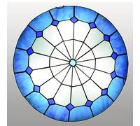 Plafonnier Style Tiffany encastré 12/16/20 Pouces, Lampes Rondes en vitrail, Style Vintage E27, pour Salon, Chambre, Salle à Manger, Couloir, Cuisine, Dx72 40 cm (dx69b 30 cm)