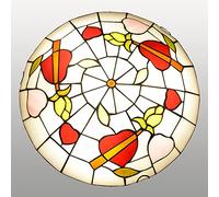 Plafonnier Style Tiffany encastré 12/16/20 Pouces, Lampes Rondes en vitrail, Style Vintage E27, pour Salon, Chambre à Coucher, Salle à Manger, Couloir, Cuisine (diamètre 72 cm, diamètre 40 cm, diamèt