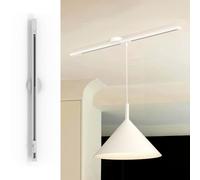 Plafonnier sur rail pour lampe, rotation à 360°, la position du lustre peut être installée à volonté, plusieurs lustres d'intérieur peuvent être installés, etc. (Blanc) (Contient 3 en-têtes de rail)