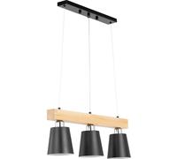 Plafonnier suspendu 3 ampoules E27 - poutre en bois