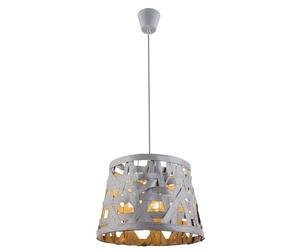 Plafonnier suspendu design gris sommeil chambre d'amis textile abat-jour Globo 15224